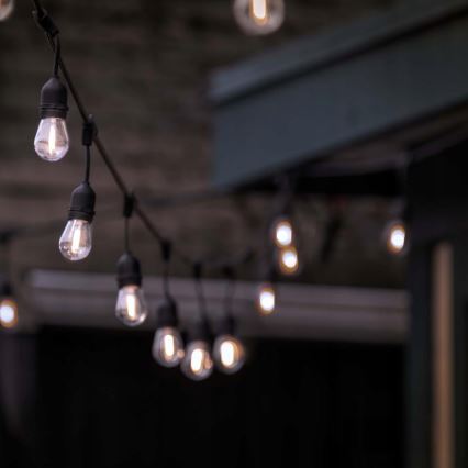 LED Vanjski dekorativni niz 30xE27/1W/230V 16,44 m IP44 crna