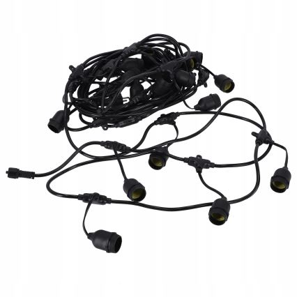 LED Vanjski dekorativni niz 30xE27/1W/230V 16,44 m IP44 crna