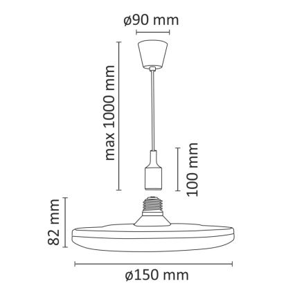 LED viseće svetlo KIKI 1xE27/10W/230V belo