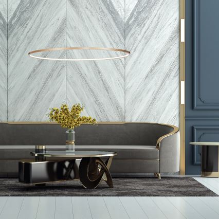 LED viseći luster SATURNO na sajli LED/57W/230V, prečnik 100 cm, IP44, zlatna