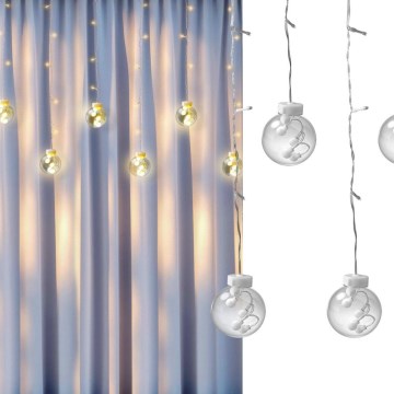 LED zavesa WISH BALLS 108xLED/8 funkcija 4,5 m topla bela