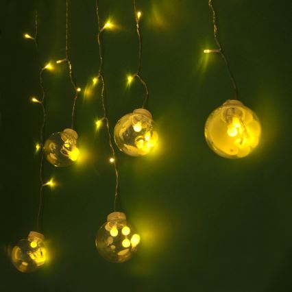 LED zavesa WISH BALLS 108xLED/8 funkcija 4,5 m topla bela