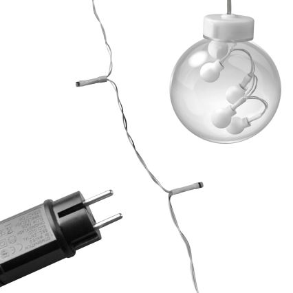 LED zavesa WISH BALLS 108xLED/8 funkcija 4,5 m topla bela