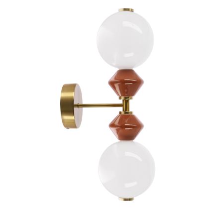 LED zidna lampa FLORES 2xLED/5W/230V zlatna/braon