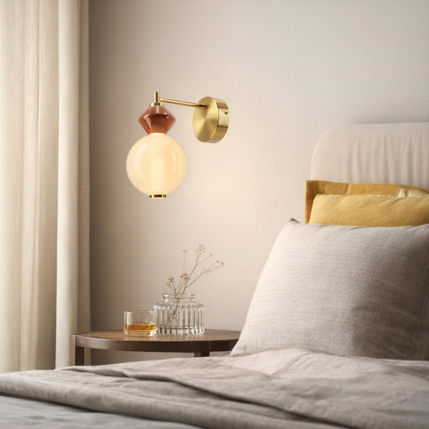 LED zidna lampa FLORES LED/7W/230V zlatna/braon