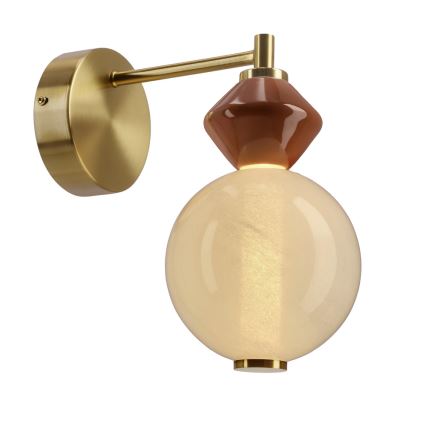 LED zidna lampa FLORES LED/7W/230V zlatna/braon