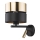 LED zidna lampa HILTON 1xE27/15W/230V + LED/3W/230V mesing/crna