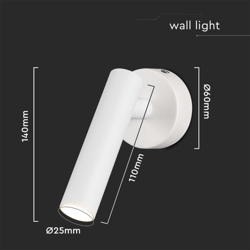 LED zidna spot lampa LED/2W/230V 4000K bela