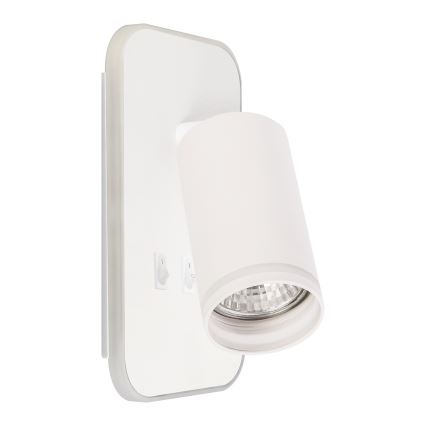 LED zidna spot lampa PIPE 1xGU10/10W/230V + LED/6W bela