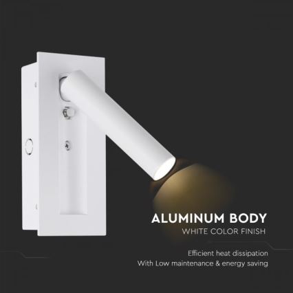 LED zidna spot svetiljka LED/2W/230V 3000K bela