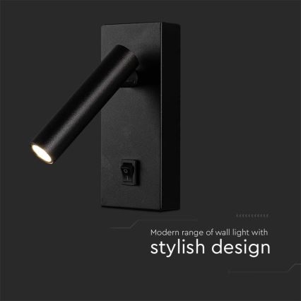 LED zidna spot svetiljka LED/2W/230V 4000K crna