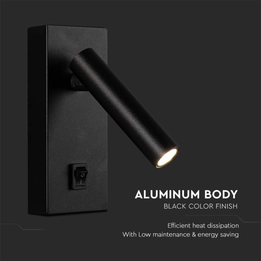 LED zidna spot svetiljka LED/2W/230V 4000K crna