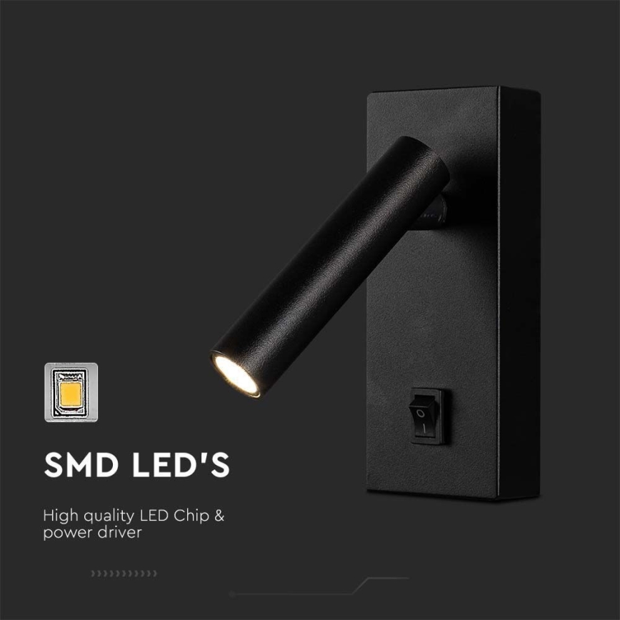 LED zidna spot svetiljka LED/2W/230V 4000K crna