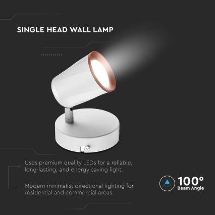 LED zidna spot svetiljka LED/5W/230V 3000K bela
