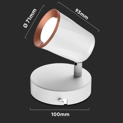 LED zidna spot svetiljka LED/5W/230V 3000K bela