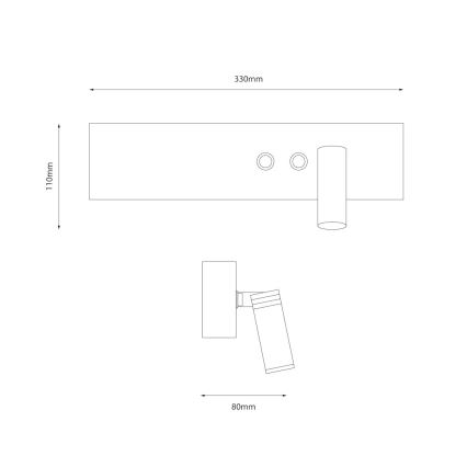 LED zidna spot svetiljka RESORT LED/10W/230V + LED/3W, bela, desna