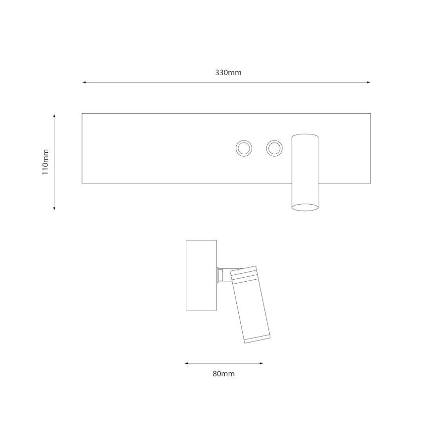LED zidna spot svetiljka RESORT LED/10W/230V + LED/3W, bela, desna