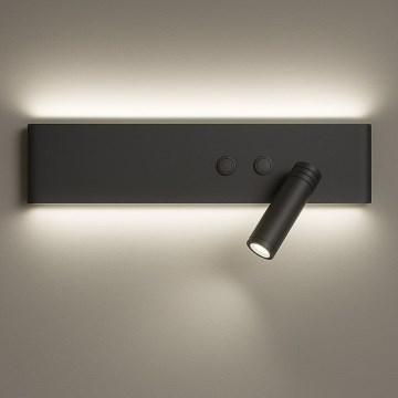 LED zidna spot svetiljka RESORT LED/10W/230V + LED/3W, crna, desna