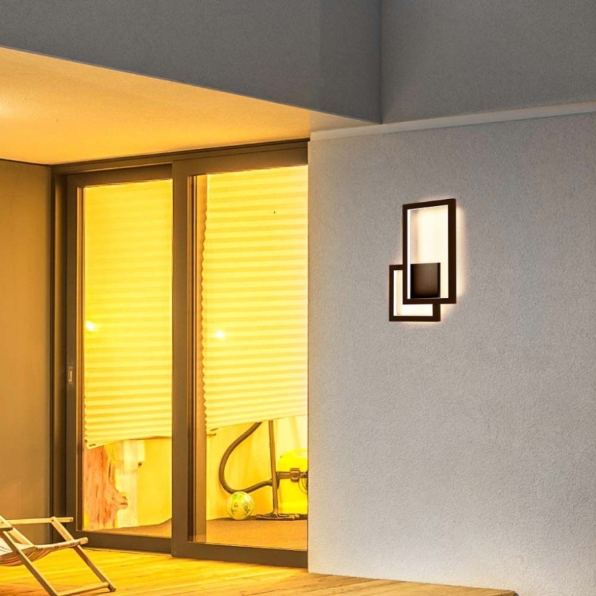 LED zidna svetiljka LED/20W/230V 3000K braon