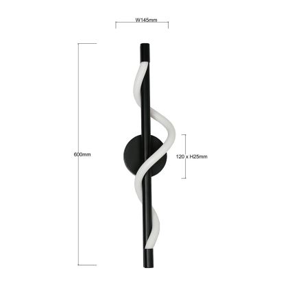 LED zidna svetiljka MELECA LED/12W/230V 3000/4000/6000K crna