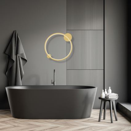 LED zidna svetiljka SATURNO LED/25W/230V prečnika 50 cm IP44 zlatna