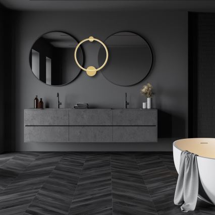 LED zidna svetiljka SATURNO LED/25W/230V prečnika 50 cm IP44 zlatna