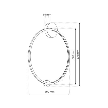 LED zidna svetiljka SATURNO LED/25W/230V prečnika 50 cm IP44 zlatna