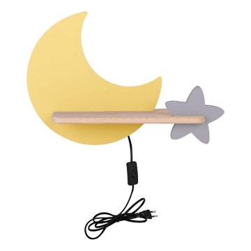 LED zidna svetiljka za decu sa policom MOON LED/5W/230V,