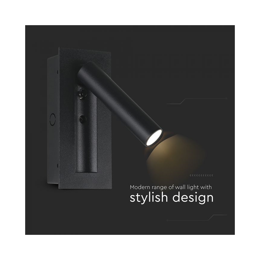LED zidni reflektor LED/2W/230V 3000K crni