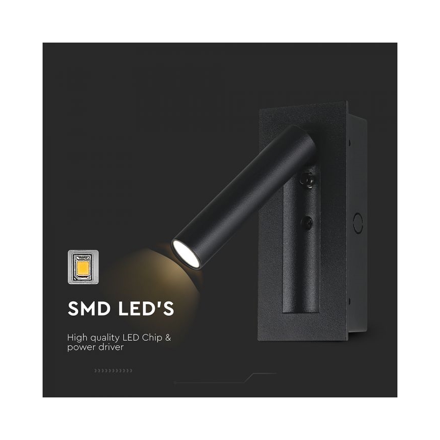 LED zidni reflektor LED/2W/230V 3000K crni
