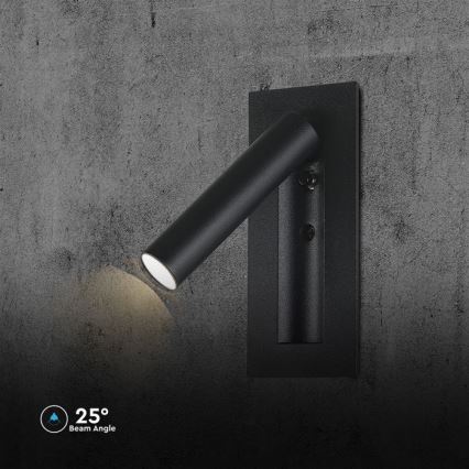 LED zidni reflektor LED/2W/230V 3000K crni