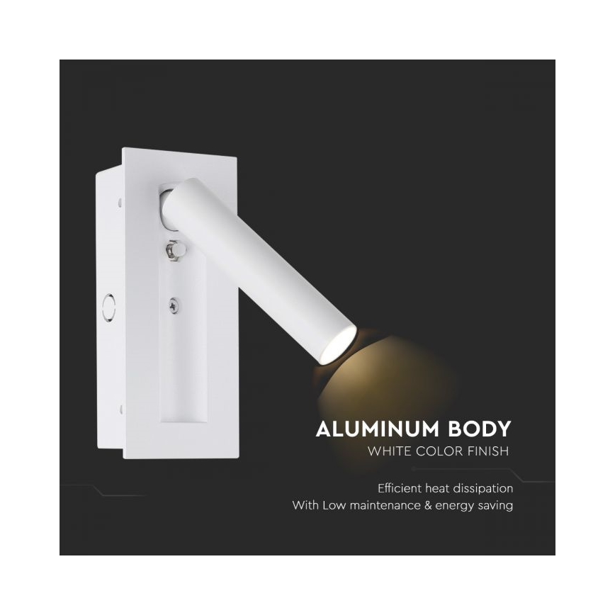 LED zidno reflektorsko svetlo LED/2W/230V 3000K belo