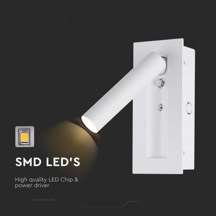 LED zidno reflektorsko svetlo LED/2W/230V 3000K belo