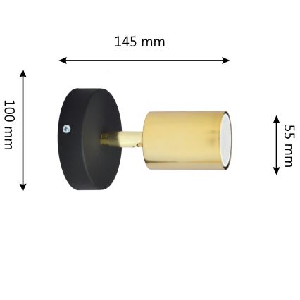 LED zidno reflektorsko svetlo TUNE 1xGU10/4,8W/230V zlatno/crno