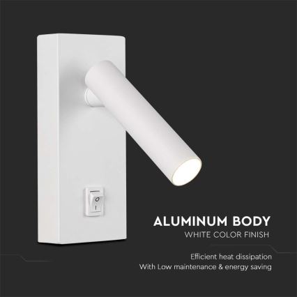 LED zidno spot svetlo LED/2W/230V 4000K bela
