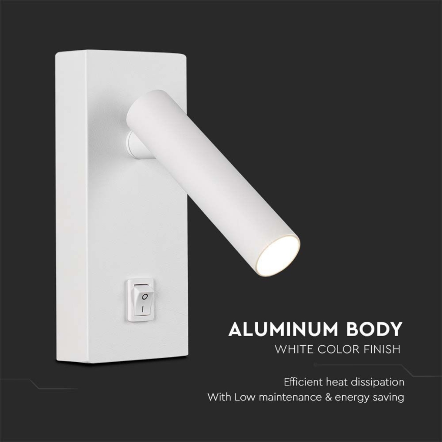 LED zidno spot svetlo LED/2W/230V 4000K bela