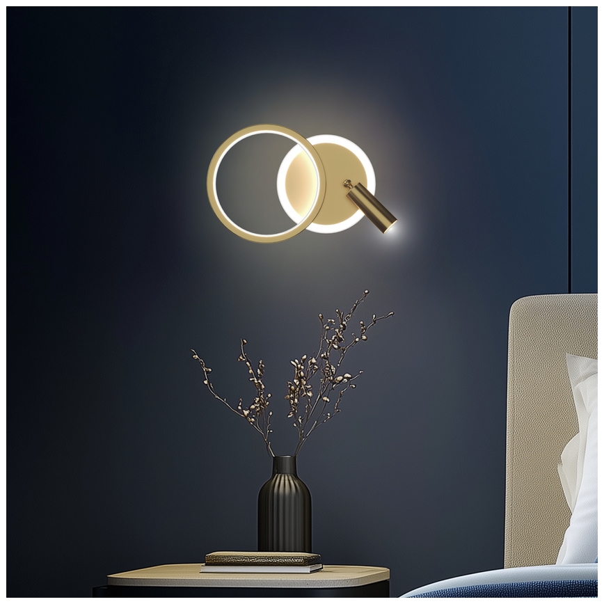 LED zidno spot svetlo MONET LED/15W/230V zlatne boje