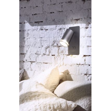 LED zidno spot svetlo PARIS 1xGU10/10W/230V + LED/6W/230V crna