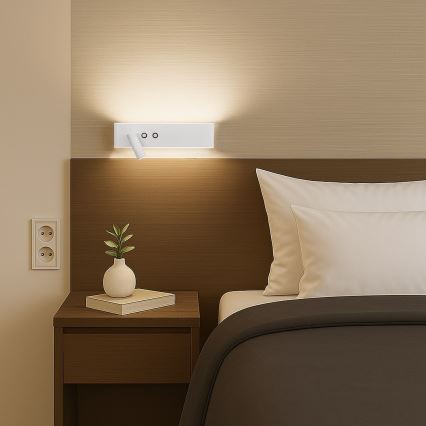 LED zidno spot svetlo RESORT LED/10W/230V + LED/3W, belo, levo
