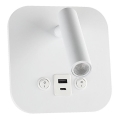 LED zidno spot svetlo sa USB portom LED/8W/230V 3000K bela