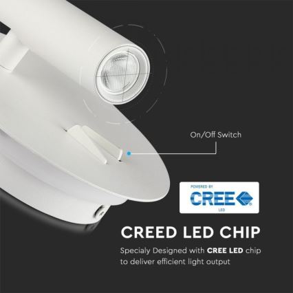 LED zidno svetlo LED/3W/230V + LED/6W/230V 3000K bela