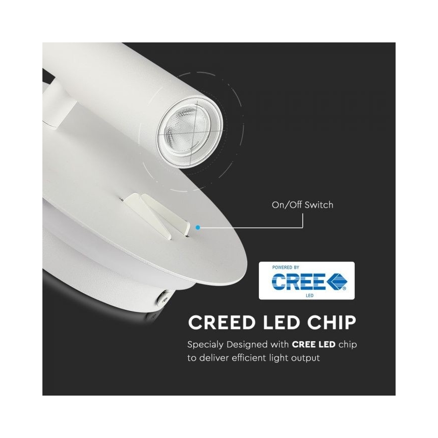 LED zidno svetlo LED/3W/230V + LED/6W/230V 3000K bela