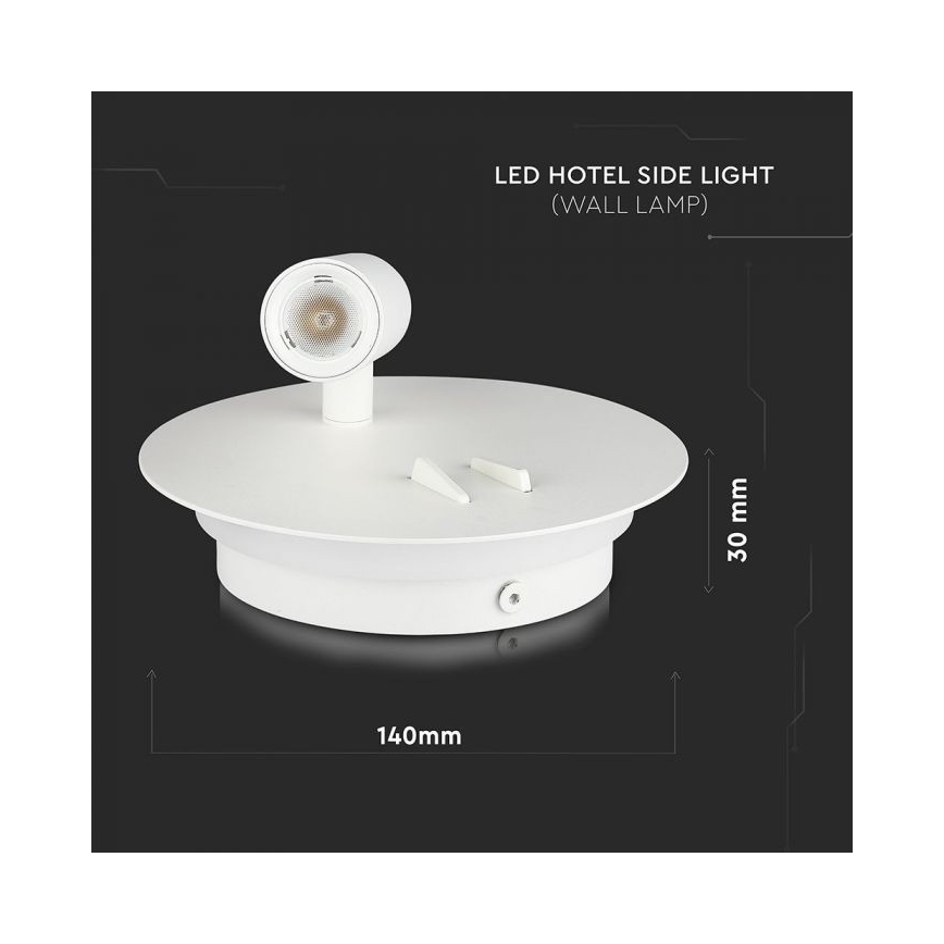 LED zidno svetlo LED/3W/230V + LED/6W/230V 3000K bela
