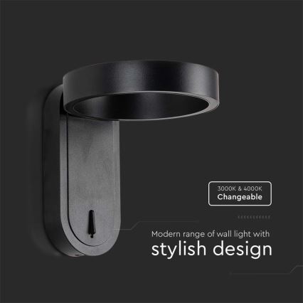 LED zidno svetlo LED/5W/230V 3000K/4000K crno
