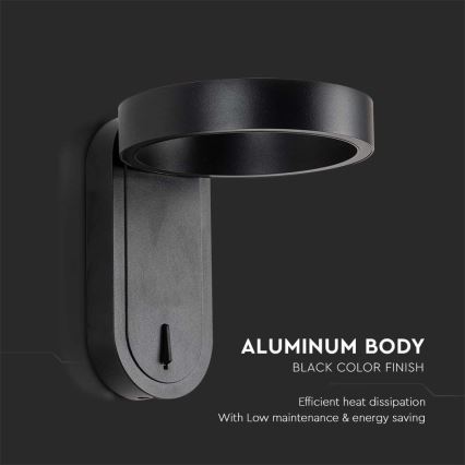 LED zidno svetlo LED/5W/230V 3000K/4000K crno