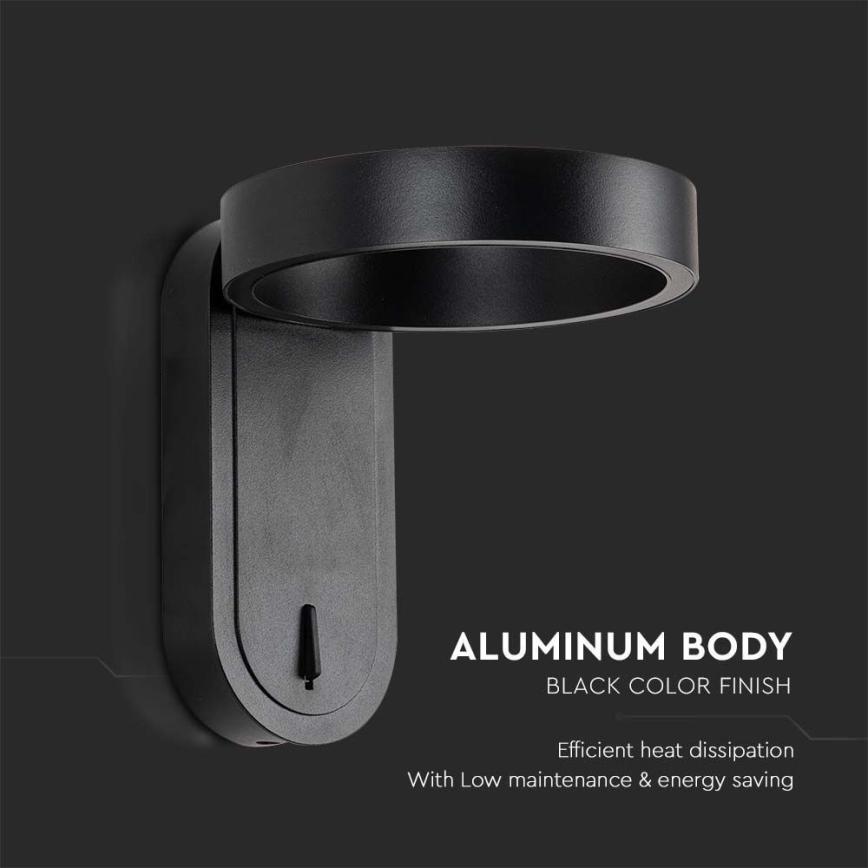 LED zidno svetlo LED/5W/230V 3000K/4000K crno