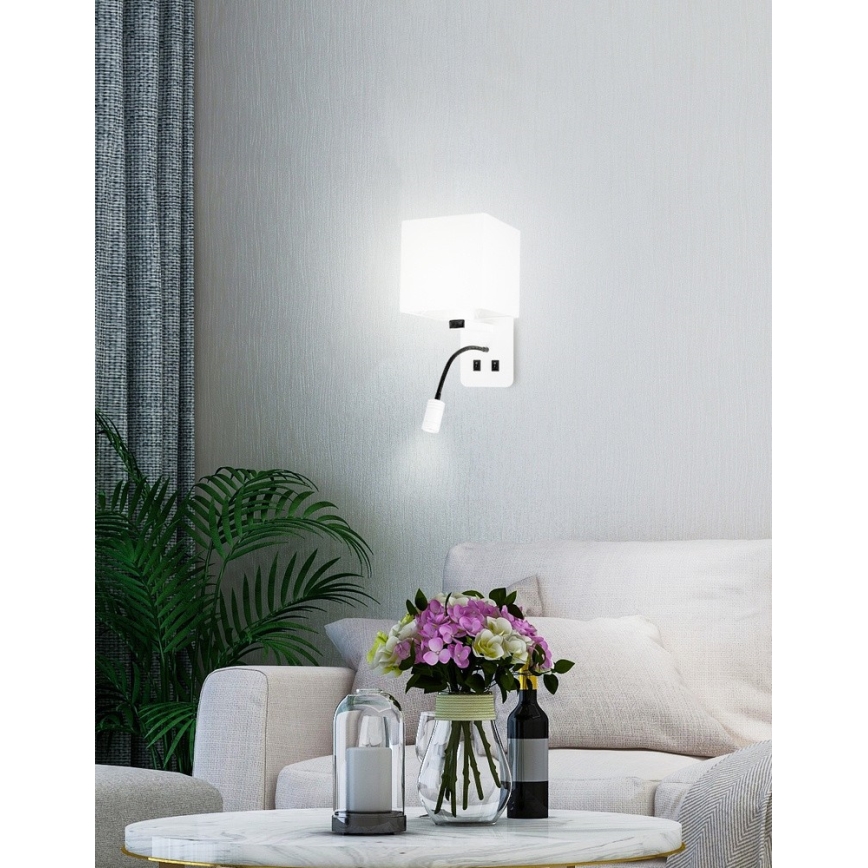 LED zidno svetlo MAGNUM 1xE27/40W/230V + LED/3W bela