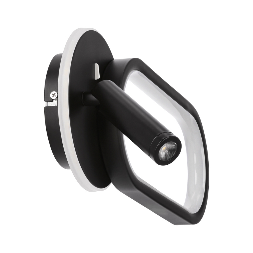 LED zidno svetlo MONET LED/13W/230V + LED/2W 3000/4000/6000K crna