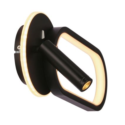 LED zidno svetlo MONET LED/13W/230V + LED/2W 3000/4000/6000K crna