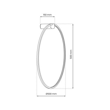 LED zidno svetlo SATURNO LED/25W/230V prečnik 50 cm IP44 zlatna